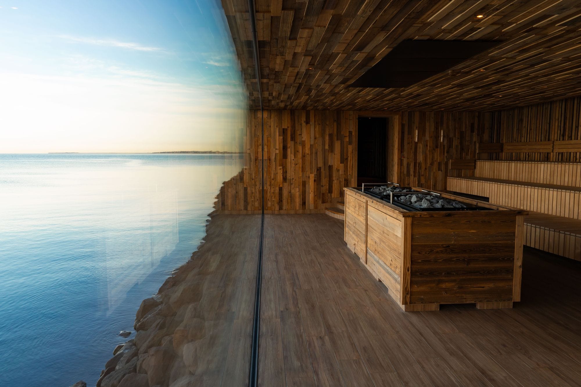 Sky Lagoon steam with a view